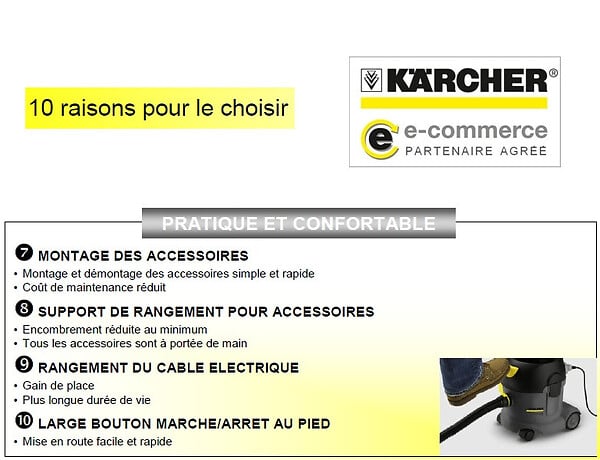 KARCHER PRO - Aspirateur à poussières - KARCHER -  T 7/1 Classic 1.527-181.0 - large
