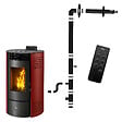 SANNOVER - Poêle à granulés étanche Azora 11,6 kW Bordeaux Sannover + Kit d'installation - vignette