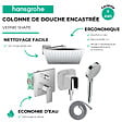 HANSGROHE - Colonne de douche mécanique Vernis Shape Douche de tête Vernis Shape Flexible Métaflex Douchette Vernis Blend chromé - vignette