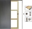 GD MENUISERIES - Porte Coulissante bois Ayous Vitrage transparent H204 x L83 cm, à Galandage, kit finition - vignette