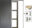 GD MENUISERIES - Porte Coulissante Gris Taupe RAL 7006 Vitrage transparent H204 x L83 cm, Galandage, Kit de finition - vignette