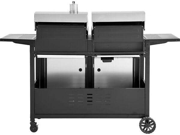 HABITAT ET JARDIN - Barbecue gaz et charbon 2 en 1 en métal "Western" - Noir - large