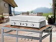 HABITAT ET JARDIN - Plancha à gaz en inox avec 4 bruleurs et couvercle "Fasto" - 10 kw - Gris - vignette