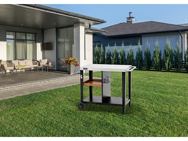 HABITAT ET JARDIN - Desserte de barbecue en métal "Gelia" - 117 x 59 x 80 cm - Noir - large
