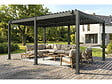 HABITAT ET JARDIN - Pergola bioclimatique autoportante en aluminium "Kensington" - 3 x 5 m - Gris - vignette