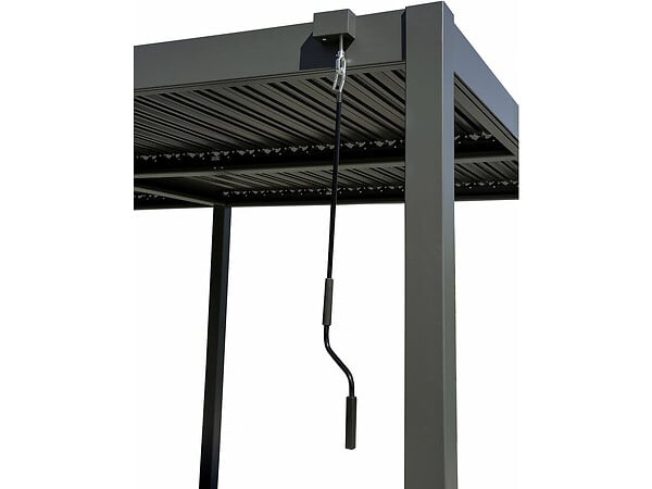 HABITAT ET JARDIN - Pergola bioclimatique autoportante en aluminium "Kensington" - 3 x 5 m - Gris - large