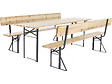 HABITAT ET JARDIN - Salon de jardin set brasserie en bois avec dossier "Lisbonne" - 220 cm - Marron - vignette