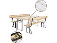 HABITAT ET JARDIN - Salon de jardin set brasserie en bois avec dossier "Lisbonne" - 220 cm - Marron - vignette