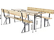 HABITAT ET JARDIN - Salon de jardin set brasserie en bois avec dossier "Lisbonne" - 220 cm - Marron - vignette