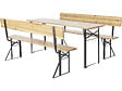 HABITAT ET JARDIN - Salon de jardin set brasserie en bois avec dossier "Lisbonne" - 180 cm - Marron - vignette