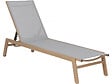 HABITAT ET JARDIN - Bain de soleil en aluminium imitation bois  "Elysia" - Gris clair - vignette