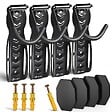 VOUNOT - Lot de 4 supports de velo mural avec coussinets de protection noir - vignette