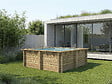 HABITAT ET JARDIN - Piscine bois rectangle " Maldives  " - 3.20 x 3.20 x 1.24  m + Bâche à bulles 180 µ - Bâche hiver 280 g/m² - vignette