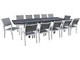 HABITAT ET JARDIN - Table extensible et chaises de jardin en aluminium "Lagos" - 200/320 x 105 x 76 cm - 12 places - Gris foncé - vignette