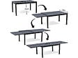 HABITAT ET JARDIN - Table extensible et chaises de jardin en aluminium "Lagos" - 200/320 x 105 x 76 cm - 12 places - Gris foncé - vignette