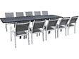 HABITAT ET JARDIN - Table extensible et chaises de jardin en aluminium "Lagos" - 200/320 x 105 x 76 cm - 10 places - Gris foncé - vignette