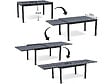 HABITAT ET JARDIN - Table extensible et chaises de jardin en aluminium "Lagos" - 200/320 x 105 x 76 cm - 10 places - Gris foncé - vignette
