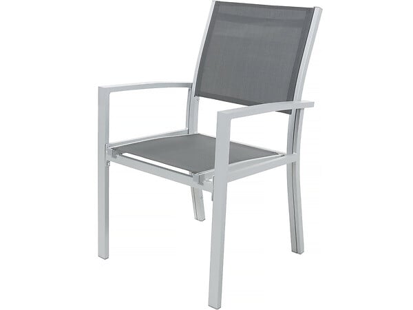 HABITAT ET JARDIN - Table extensible et chaises de jardin en aluminium "Lagos" - 200/320 x 105 x 76 cm - 10 places - Gris foncé - large