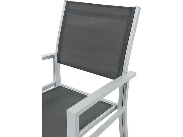 HABITAT ET JARDIN - Table extensible et chaises de jardin en aluminium "Lagos" - 200/320 x 105 x 76 cm - 10 places - Gris foncé - large