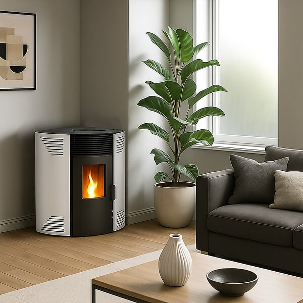 SANNOVER - Poêle à granulés d'angle étanche Iseos 12,2 kW Blanc Sannover - large
