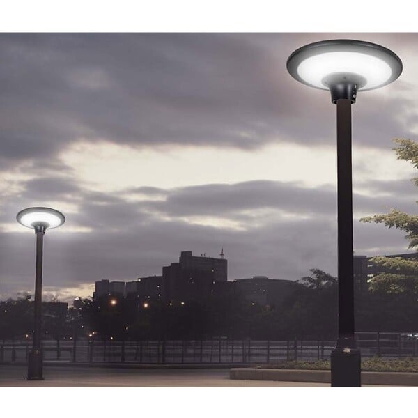 ASLO - Lampadaire Solaire extérieur LED 6000K Noir Eclairage 360° Surface éclairée 80m² ASLO - large