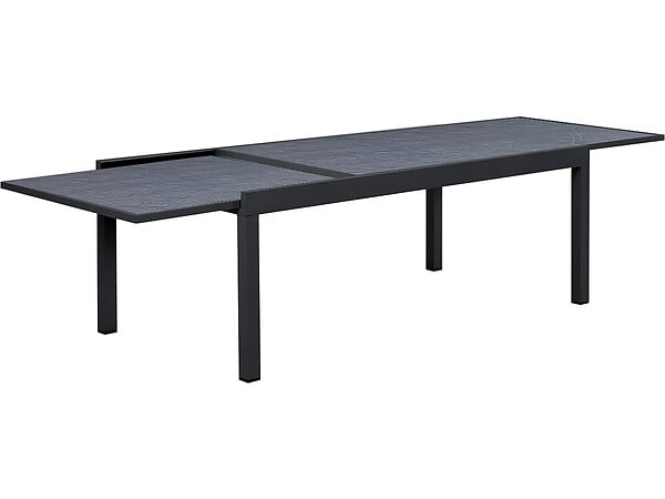 HABITAT ET JARDIN - Table jardin en aluminium extensible "Lagos" - 200/320 x 105 x 76 cm - Noir - large