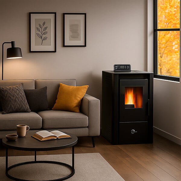 SANNOVER - Poêle à granulés air Anita 9,4 kW Noir Sannover - large
