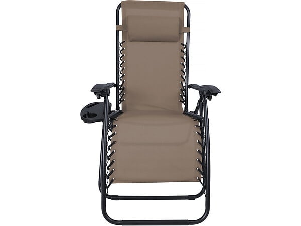 HABITAT ET JARDIN - Lot de 2 Fauteuils de jardin inclinable zéro gravité "Sintra" - Taupe - large
