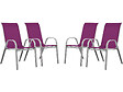 HABITAT ET JARDIN - Fauteuil jardin Textilène "Cordoba" - Phoenix - Rose - Lot de 4 - vignette