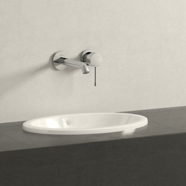 GROHE - Mitigeur mural lavabo Essence avec corps encastré L Chromé - large