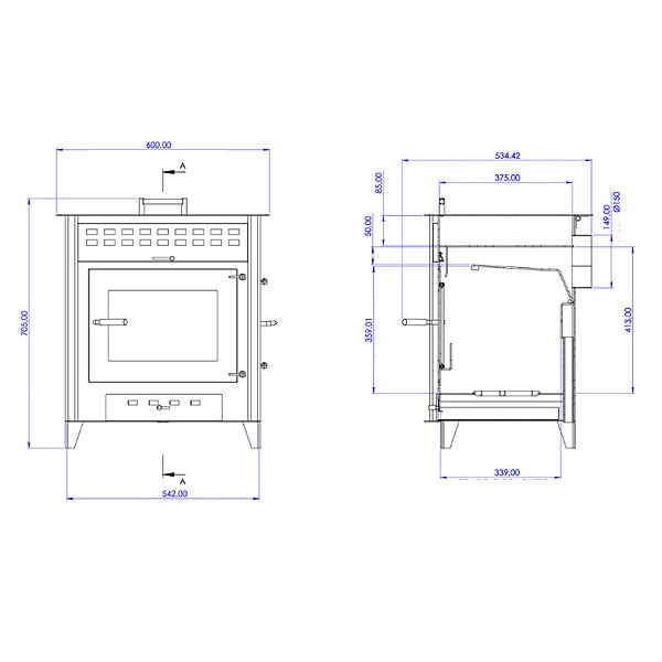 INTERSTOVES - POÊLE À BOIS HUGO 9 | BÛCHES 50CM - - large