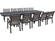 HABITAT ET JARDIN - Salon de jardin repas extensible "Lagos" - 200/320 x 105 x 76 cm - 10 chaises - Taupe - vignette