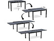 HABITAT ET JARDIN - Salon de jardin repas extensible "Lagos" - 200/320 x 105 x 76 cm - 10 chaises - Taupe - vignette