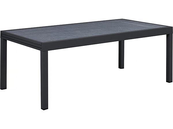 HABITAT ET JARDIN - Salon de jardin repas extensible "Lagos" - 200/320 x 105 x 76 cm - 10 chaises - Taupe - large