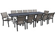 HABITAT ET JARDIN - Salon de jardin repas extensible "Lagos" - 200/320 x 105 x 76 cm - 12 chaises - Taupe - vignette