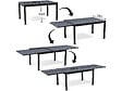 HABITAT ET JARDIN - Salon de jardin repas extensible "Lagos" - 200/320 x 105 x 76 cm - 12 chaises - Taupe - vignette