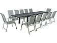 HABITAT ET JARDIN - Table extensible et chaises de jardin en aluminium "Lagos" - 200/320 x 105 x 76 cm - 12 chaises - Gris clair - vignette