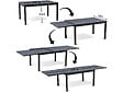 HABITAT ET JARDIN - Table extensible et chaises de jardin en aluminium "Lagos" - 200/320 x 105 x 76 cm - 12 chaises - Gris clair - vignette