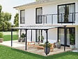 HABITAT ET JARDIN - Pergola tonnelle adossée "Marvin" - 5.5 x 3 m - 545 x 298 x 243 cm - Gris foncé - vignette