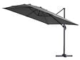 HABITAT ET JARDIN - Parasol jardin déporté "Sun 3" - 3 x 3 m - Gris - vignette