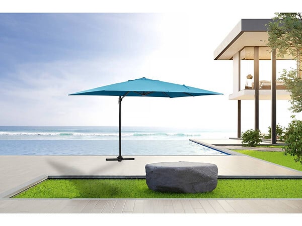 HABITAT ET JARDIN - Parasol déporté "Sun 4" - 3 x 4 m - Bleu - large