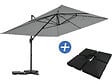 HABITAT ET JARDIN - Parasol jardin déporté en aluminium "Sky 4" - 3 x 4 m - Gris - Dalles à lester incluses - vignette