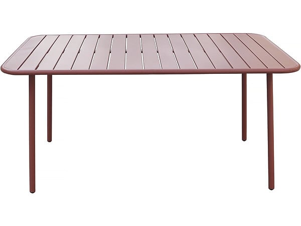 HABITAT ET JARDIN - Table jardin en métal "Bilbao" - 150 x 90 x 71 cm - Terracotta - large