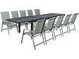 HABITAT ET JARDIN - Table extensible et chaises de jardin en aluminium "Lagos" - 200/320 x 105 x 76 cm - 10 chaises - Gris clair - vignette