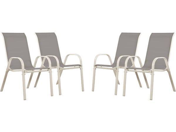 HABITAT ET JARDIN - Table et chaises de jardin en textilène "Cordoba" - Phoenix - 6  places - Gris - large