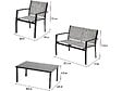 HABITAT ET JARDIN - Salon de jardin bas "Lino" - 4 places  - Gris - vignette