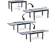 HABITAT ET JARDIN - Table extensible et chaises de jardin en aluminium "Lagos" - 200/320 x 105 x 76 cm - 12 chaises - Noir - vignette
