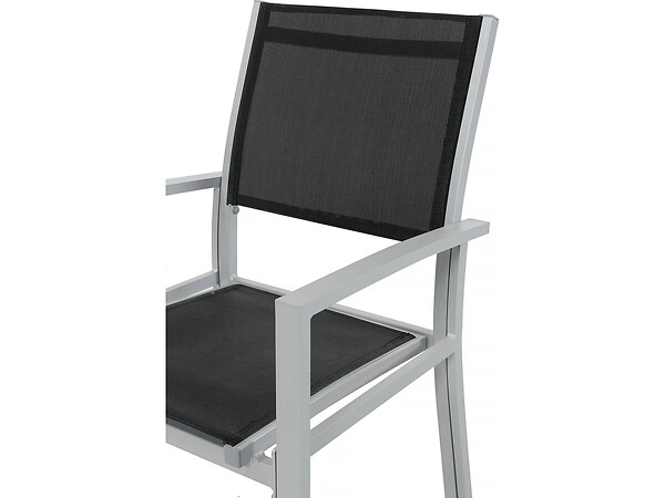 HABITAT ET JARDIN - Table extensible et chaises de jardin en aluminium "Lagos" - 200/320 x 105 x 76 cm - 12 chaises - Noir - large