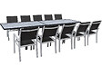 HABITAT ET JARDIN - Table extensible et chaises de jardin en aluminium "Lagos" - 200/320 x 105 x 76 cm - 10 chaises - Noir - vignette