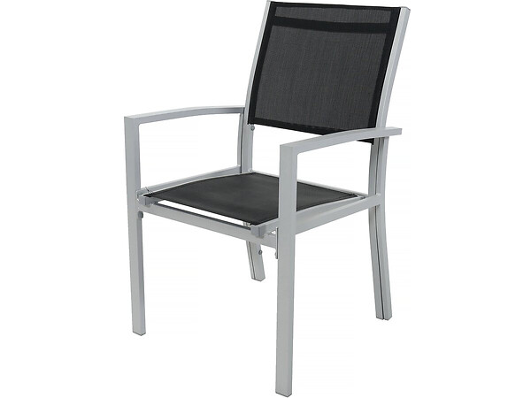 HABITAT ET JARDIN - Table extensible et chaises de jardin en aluminium "Lagos" - 200/320 x 105 x 76 cm - 10 chaises - Noir - large